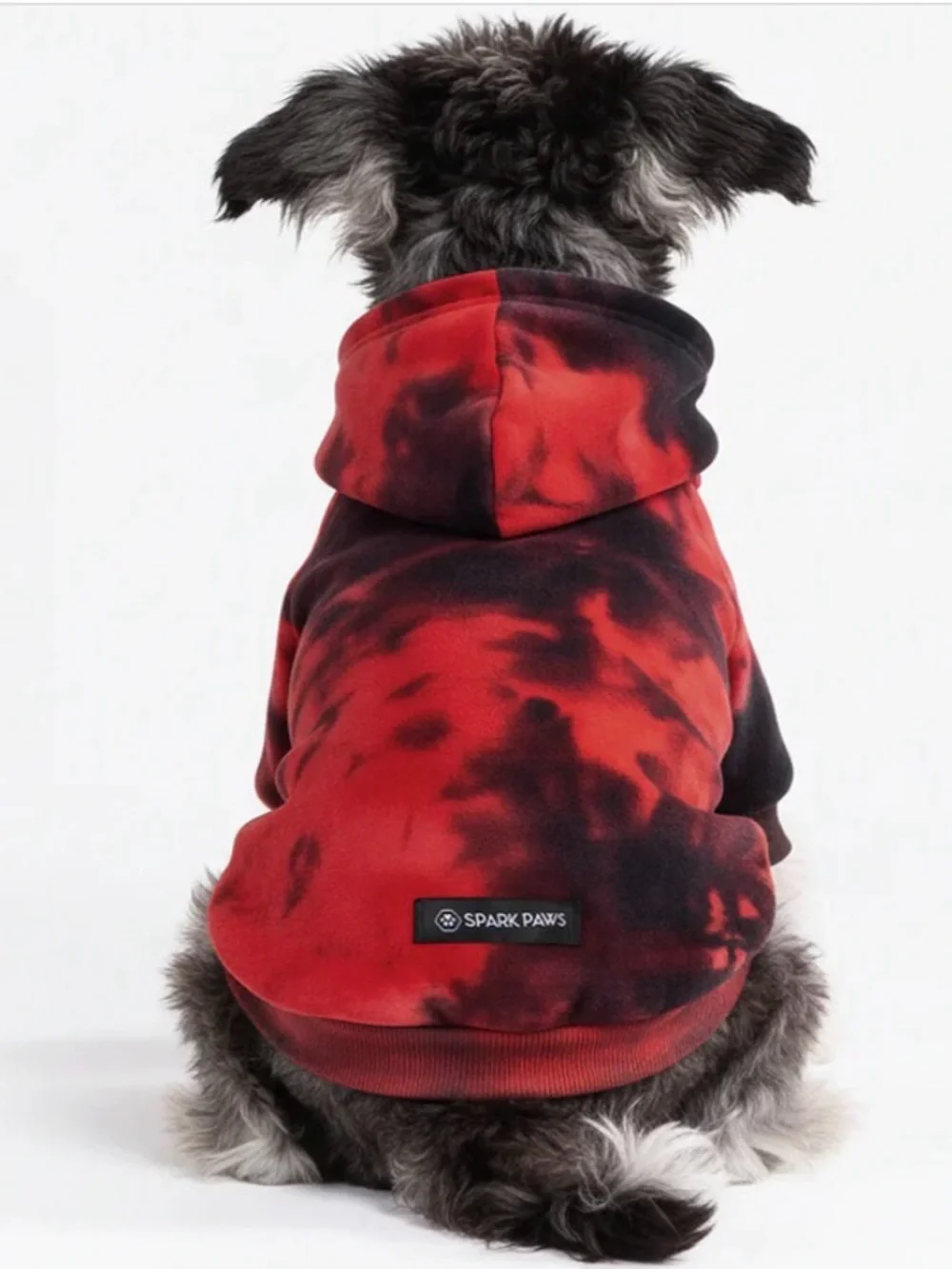 Red & Black Tie-Dye Dog Hoodie Spark Paws 2X